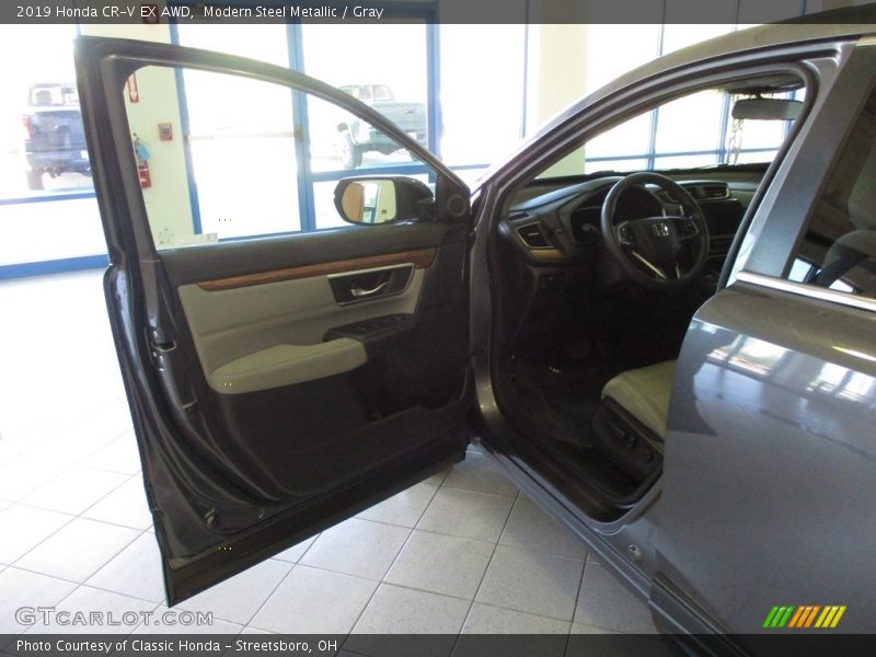 Modern Steel Metallic / Gray 2019 Honda CR-V EX AWD