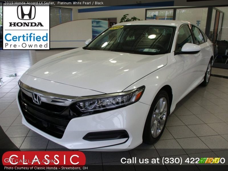 Platinum White Pearl / Black 2019 Honda Accord LX Sedan