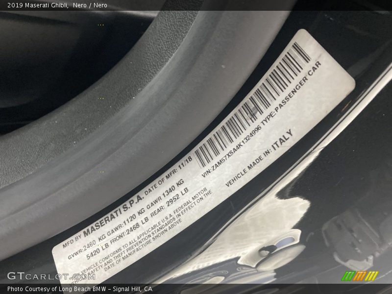 Nero / Nero 2019 Maserati Ghibli