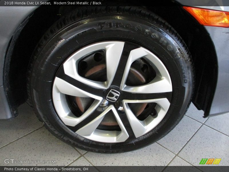 Modern Steel Metallic / Black 2018 Honda Civic LX Sedan