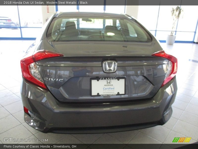 Modern Steel Metallic / Black 2018 Honda Civic LX Sedan