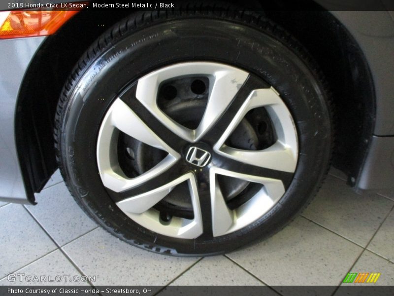 Modern Steel Metallic / Black 2018 Honda Civic LX Sedan