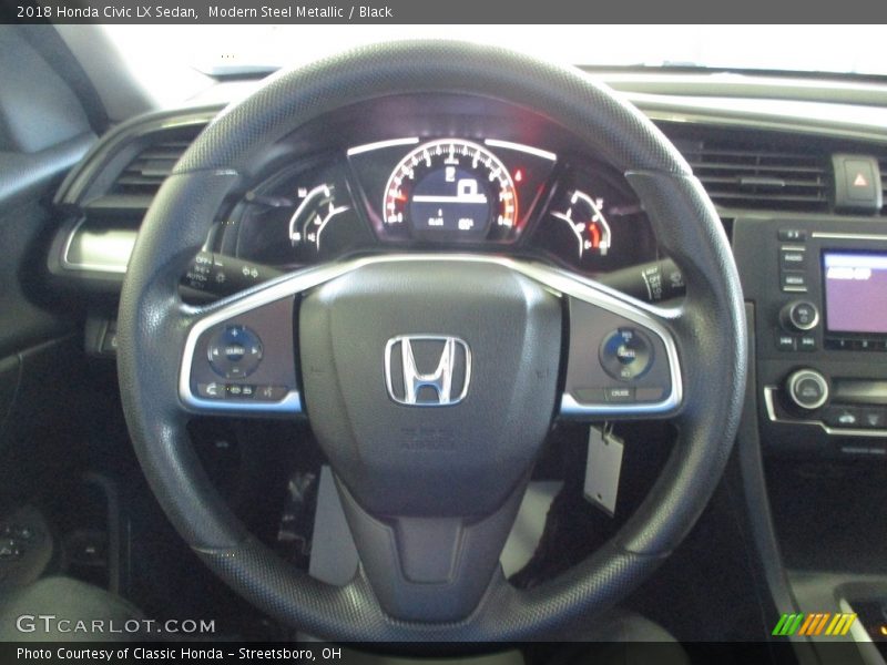 Modern Steel Metallic / Black 2018 Honda Civic LX Sedan