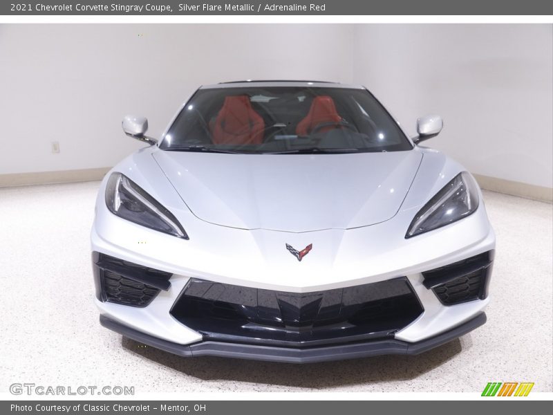 Silver Flare Metallic / Adrenaline Red 2021 Chevrolet Corvette Stingray Coupe