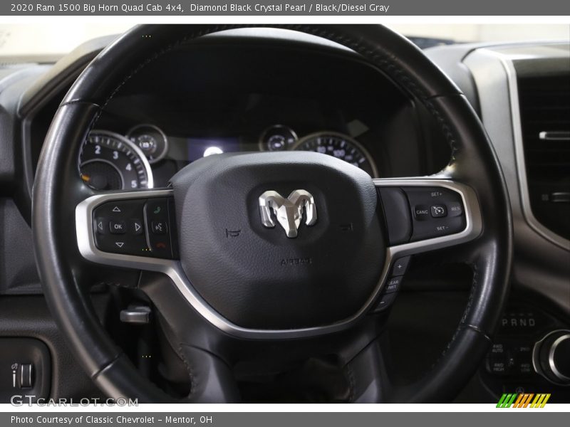 Diamond Black Crystal Pearl / Black/Diesel Gray 2020 Ram 1500 Big Horn Quad Cab 4x4