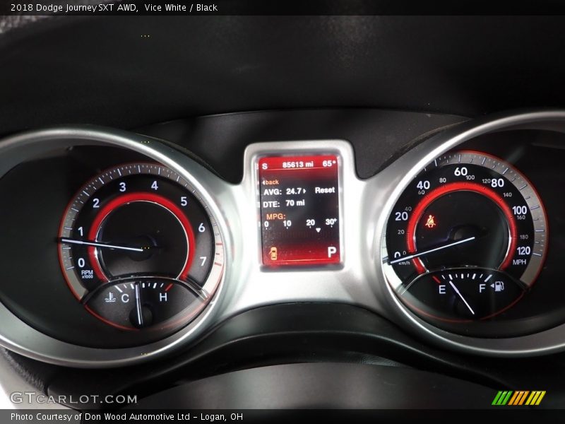 Vice White / Black 2018 Dodge Journey SXT AWD