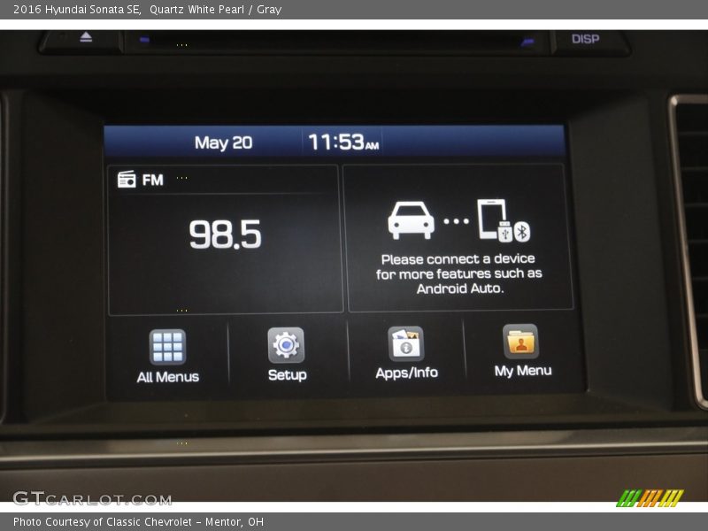 Quartz White Pearl / Gray 2016 Hyundai Sonata SE