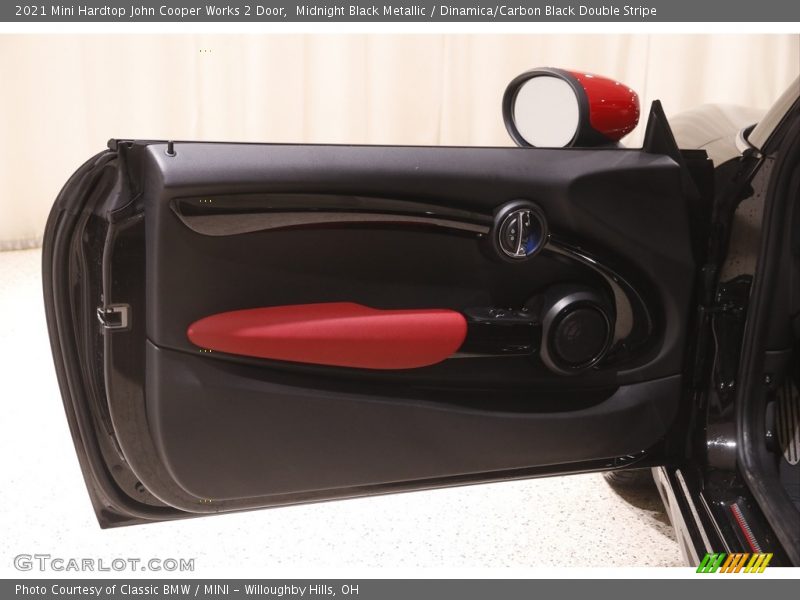 Midnight Black Metallic / Dinamica/Carbon Black Double Stripe 2021 Mini Hardtop John Cooper Works 2 Door