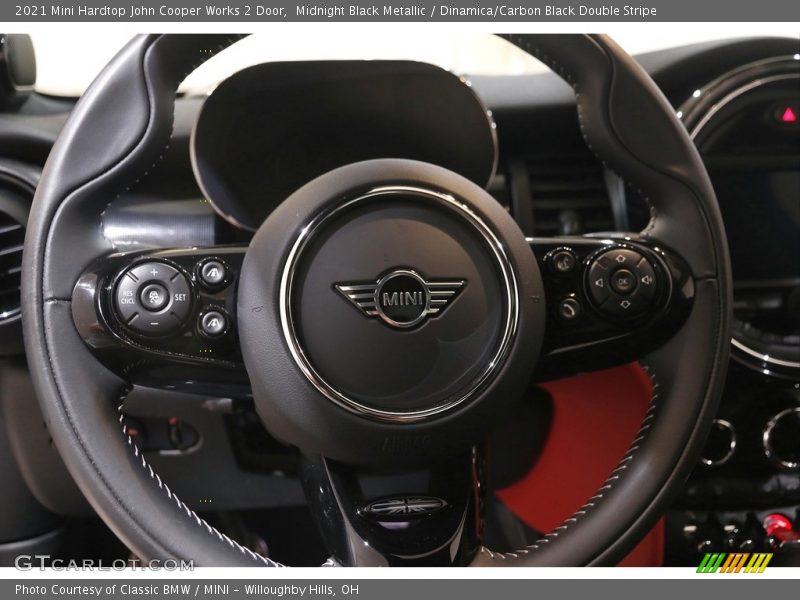 Midnight Black Metallic / Dinamica/Carbon Black Double Stripe 2021 Mini Hardtop John Cooper Works 2 Door