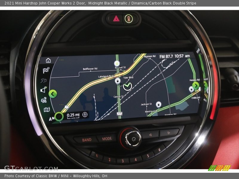 Midnight Black Metallic / Dinamica/Carbon Black Double Stripe 2021 Mini Hardtop John Cooper Works 2 Door