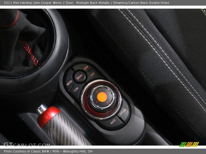 Midnight Black Metallic / Dinamica/Carbon Black Double Stripe 2021 Mini Hardtop John Cooper Works 2 Door