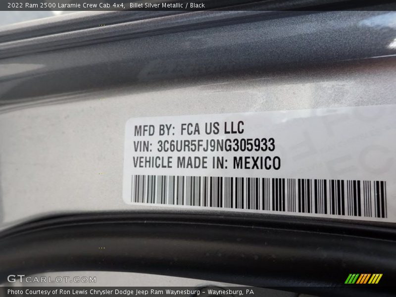 Billet Silver Metallic / Black 2022 Ram 2500 Laramie Crew Cab 4x4