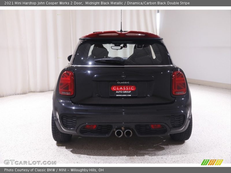 Midnight Black Metallic / Dinamica/Carbon Black Double Stripe 2021 Mini Hardtop John Cooper Works 2 Door