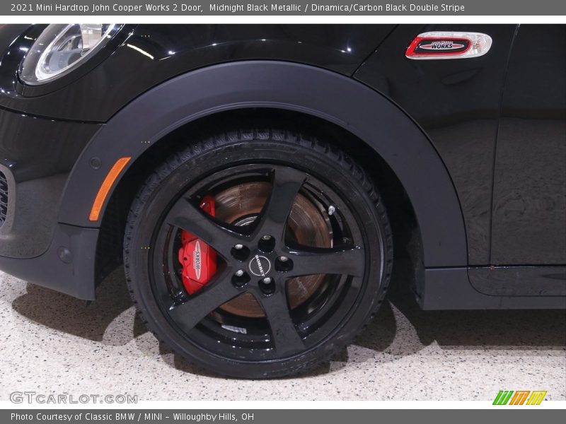 Midnight Black Metallic / Dinamica/Carbon Black Double Stripe 2021 Mini Hardtop John Cooper Works 2 Door