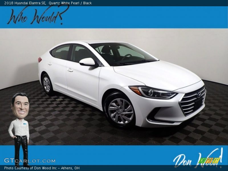 Quartz White Pearl / Black 2018 Hyundai Elantra SE