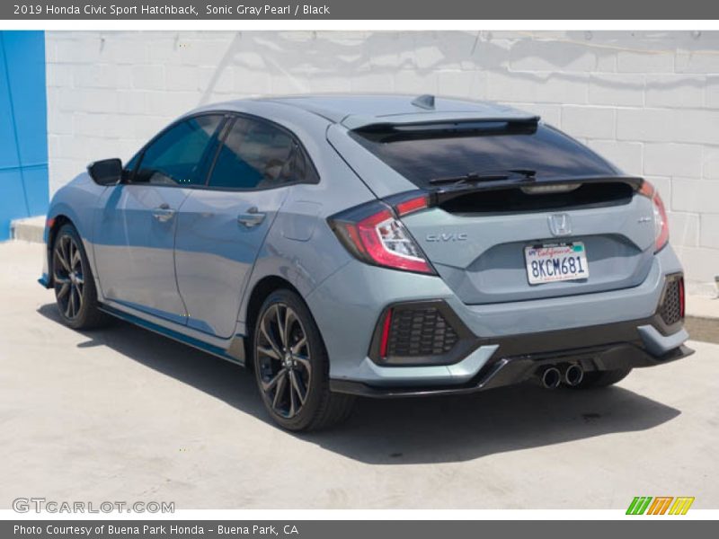 Sonic Gray Pearl / Black 2019 Honda Civic Sport Hatchback