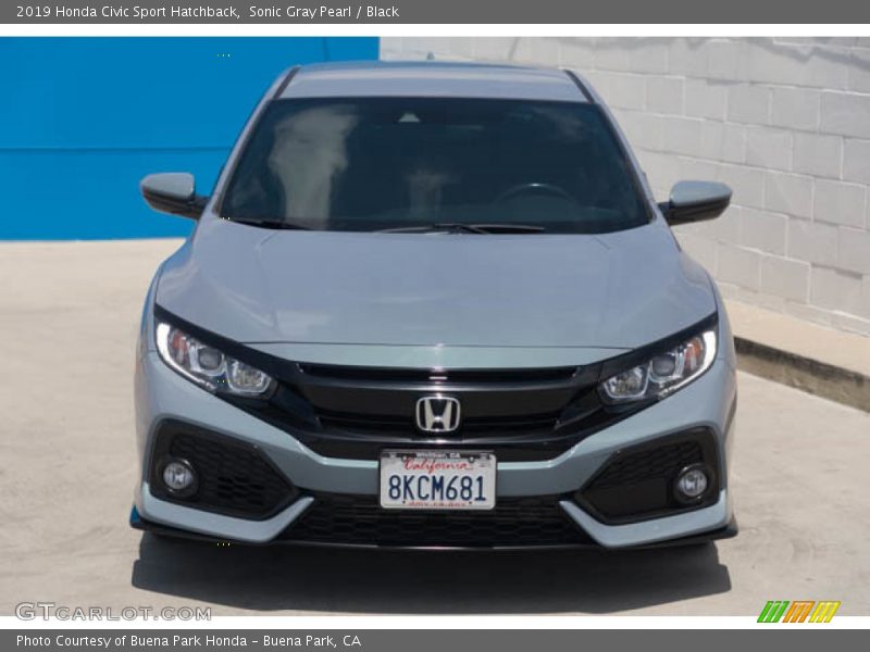 Sonic Gray Pearl / Black 2019 Honda Civic Sport Hatchback
