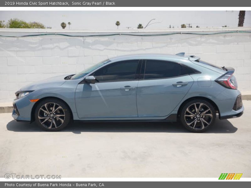 Sonic Gray Pearl / Black 2019 Honda Civic Sport Hatchback