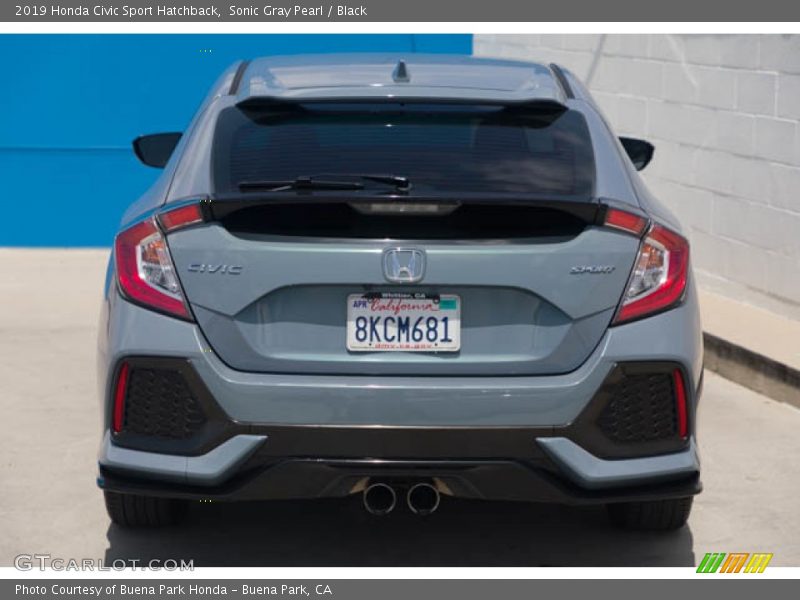 Sonic Gray Pearl / Black 2019 Honda Civic Sport Hatchback