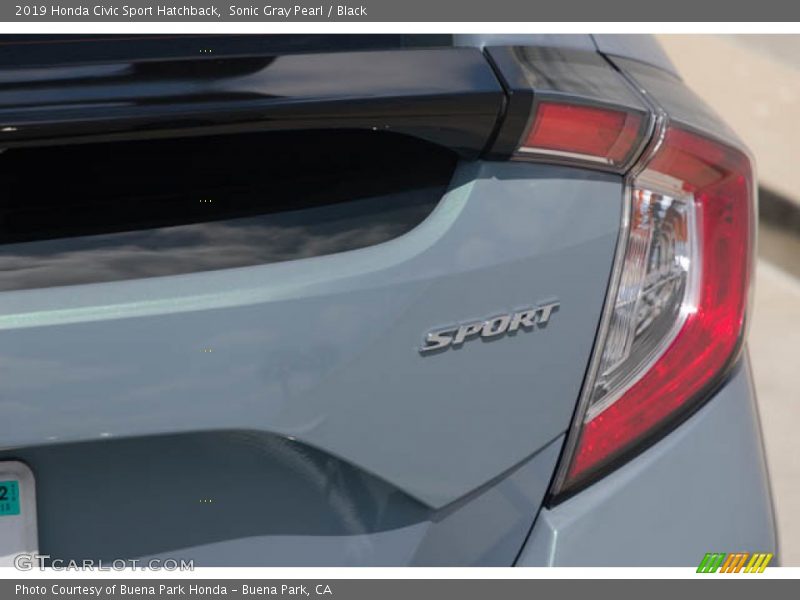 Sonic Gray Pearl / Black 2019 Honda Civic Sport Hatchback