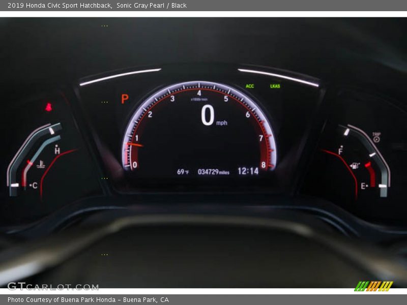 Sonic Gray Pearl / Black 2019 Honda Civic Sport Hatchback