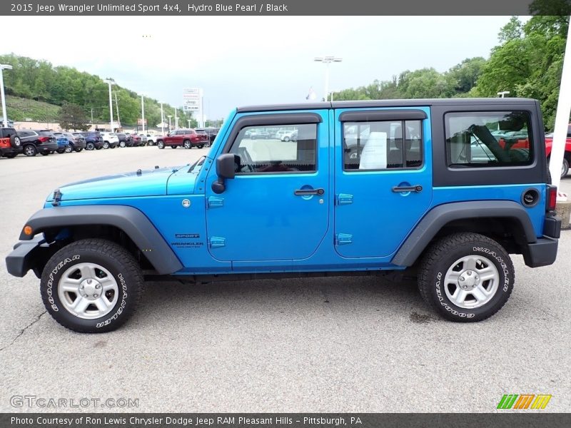 Hydro Blue Pearl / Black 2015 Jeep Wrangler Unlimited Sport 4x4