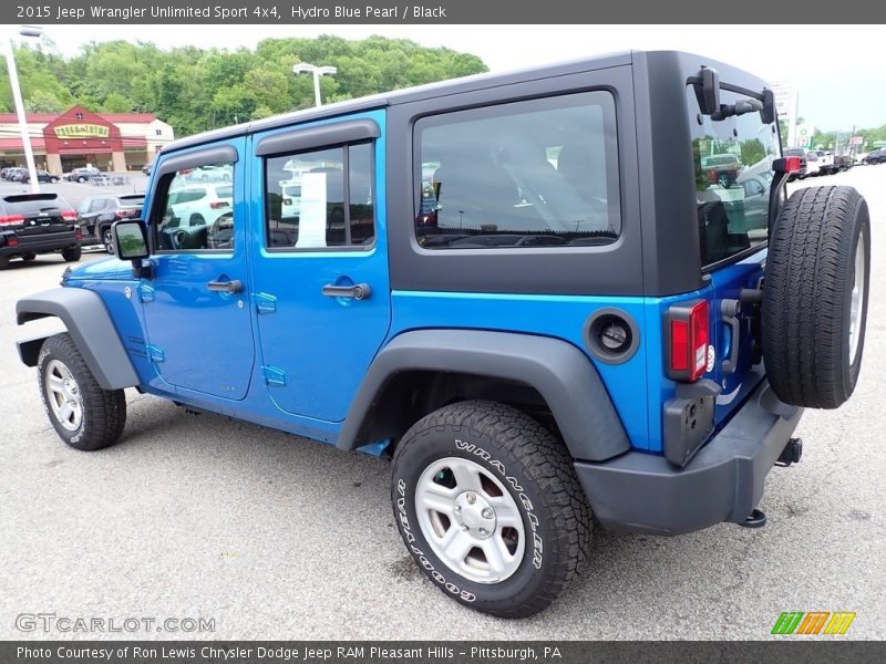 Hydro Blue Pearl / Black 2015 Jeep Wrangler Unlimited Sport 4x4