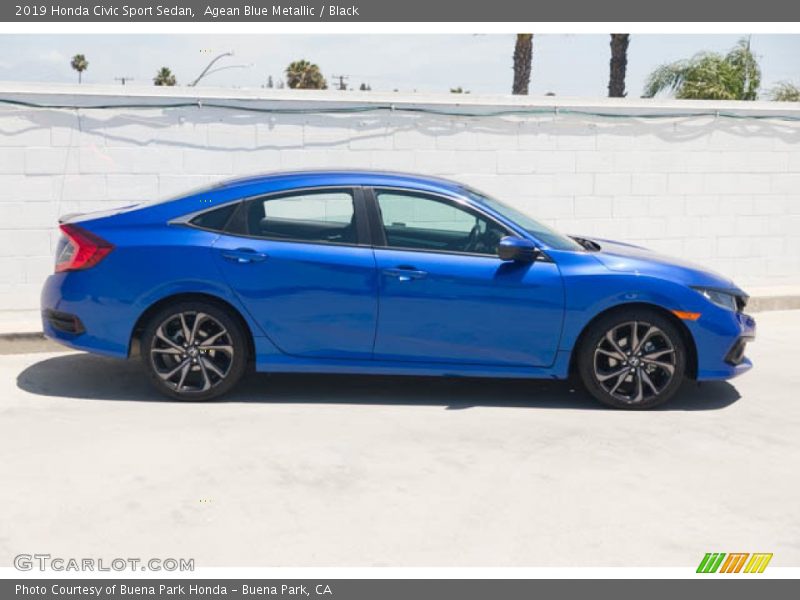 Agean Blue Metallic / Black 2019 Honda Civic Sport Sedan