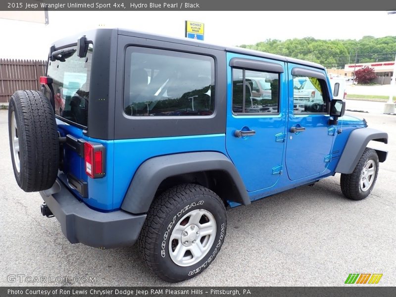 Hydro Blue Pearl / Black 2015 Jeep Wrangler Unlimited Sport 4x4