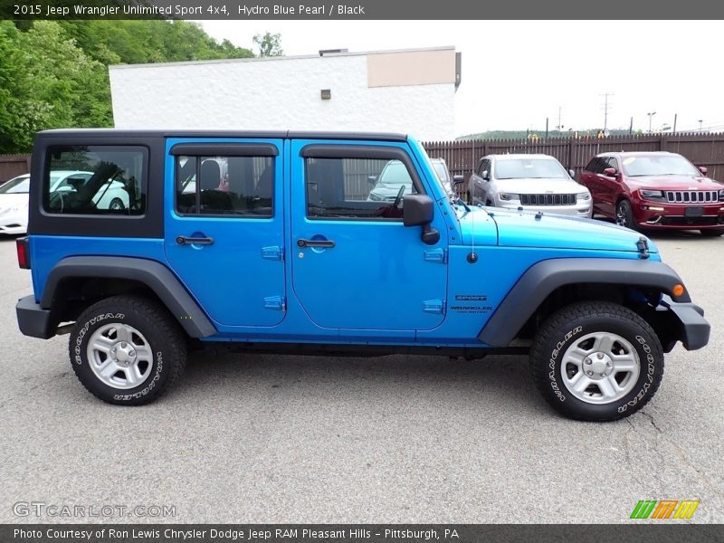 Hydro Blue Pearl / Black 2015 Jeep Wrangler Unlimited Sport 4x4