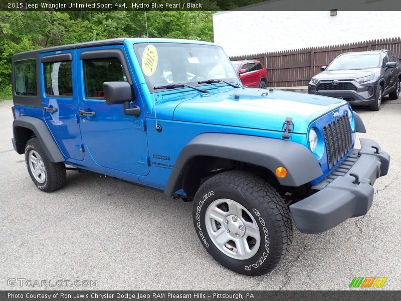 Hydro Blue Pearl / Black 2015 Jeep Wrangler Unlimited Sport 4x4