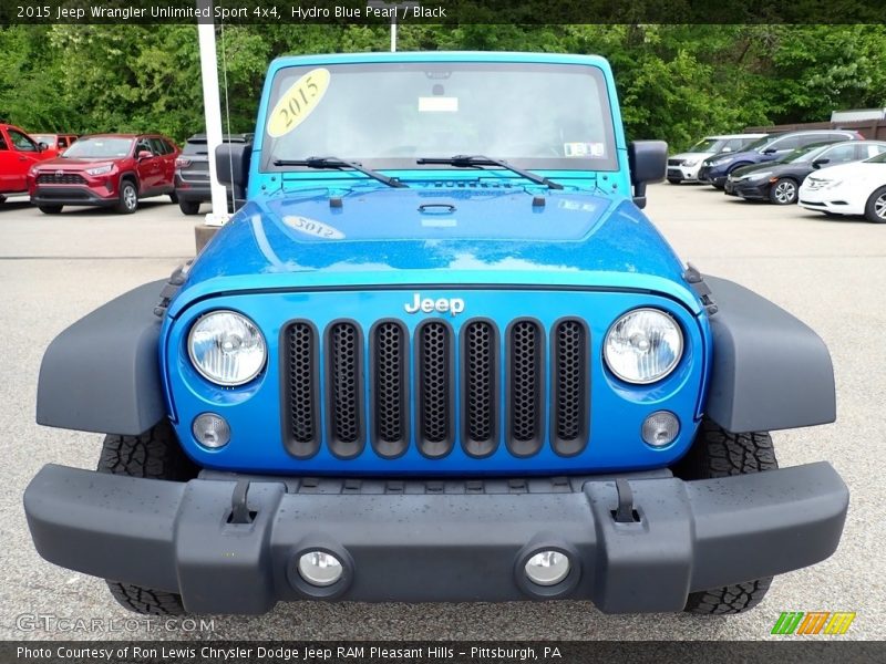 Hydro Blue Pearl / Black 2015 Jeep Wrangler Unlimited Sport 4x4