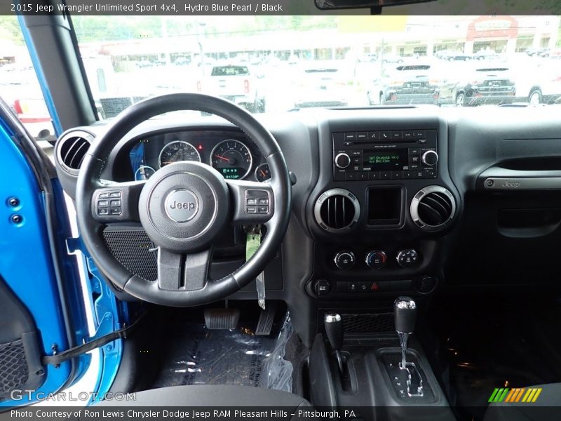Hydro Blue Pearl / Black 2015 Jeep Wrangler Unlimited Sport 4x4