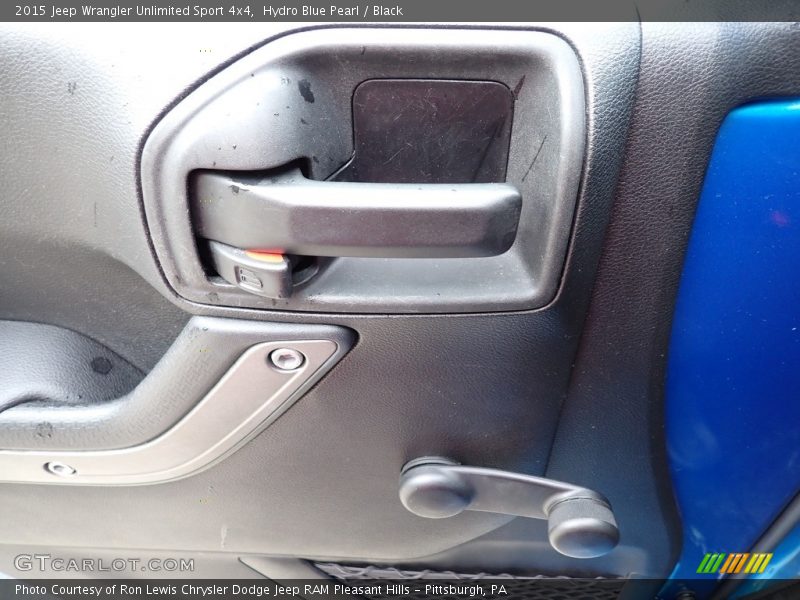Hydro Blue Pearl / Black 2015 Jeep Wrangler Unlimited Sport 4x4