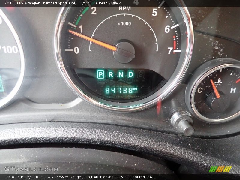 Hydro Blue Pearl / Black 2015 Jeep Wrangler Unlimited Sport 4x4