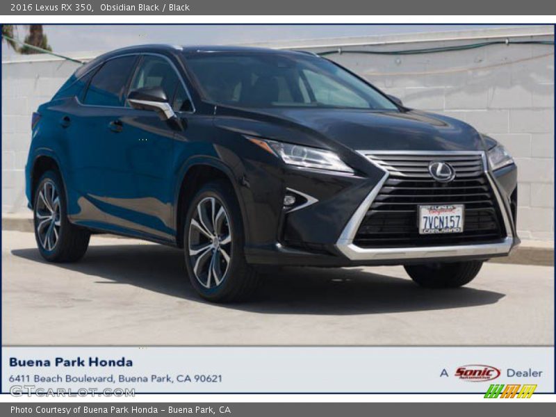Obsidian Black / Black 2016 Lexus RX 350
