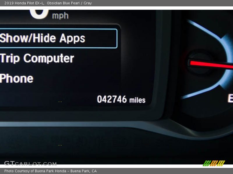 Obsidian Blue Pearl / Gray 2019 Honda Pilot EX-L