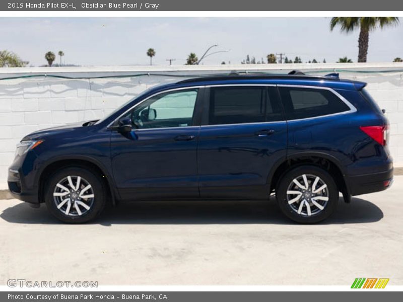 Obsidian Blue Pearl / Gray 2019 Honda Pilot EX-L