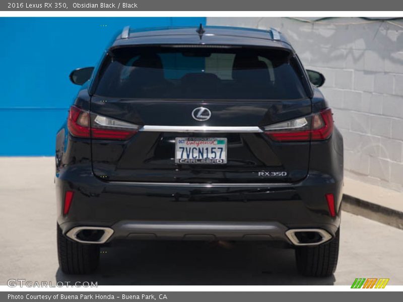 Obsidian Black / Black 2016 Lexus RX 350