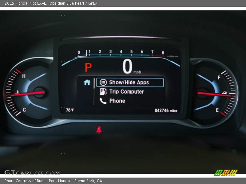 Obsidian Blue Pearl / Gray 2019 Honda Pilot EX-L