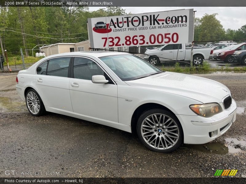 Alpine White / Black/Black 2006 BMW 7 Series 750Li Sedan
