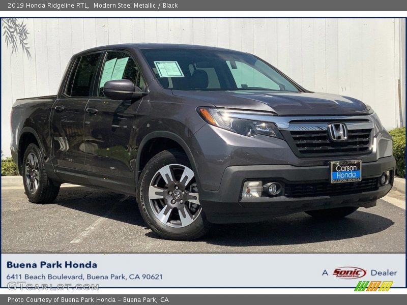 Modern Steel Metallic / Black 2019 Honda Ridgeline RTL