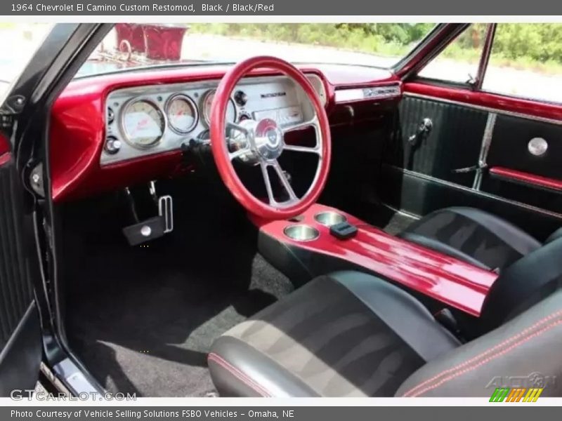  1964 El Camino Custom Restomod Black/Red Interior