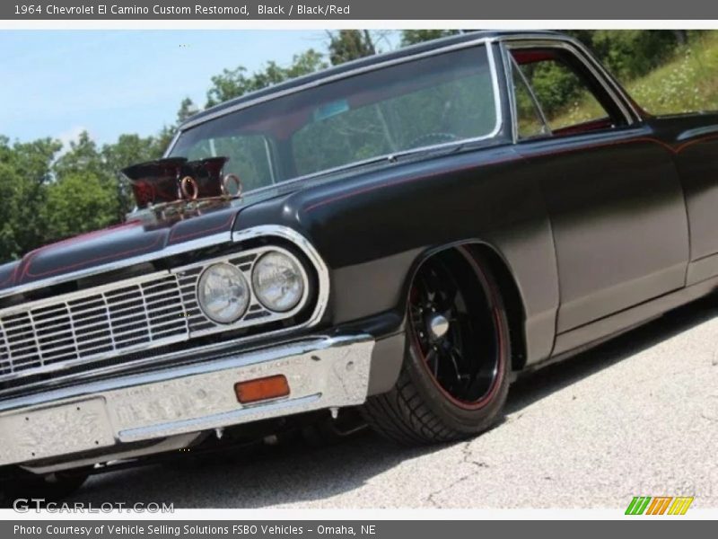 Black / Black/Red 1964 Chevrolet El Camino Custom Restomod