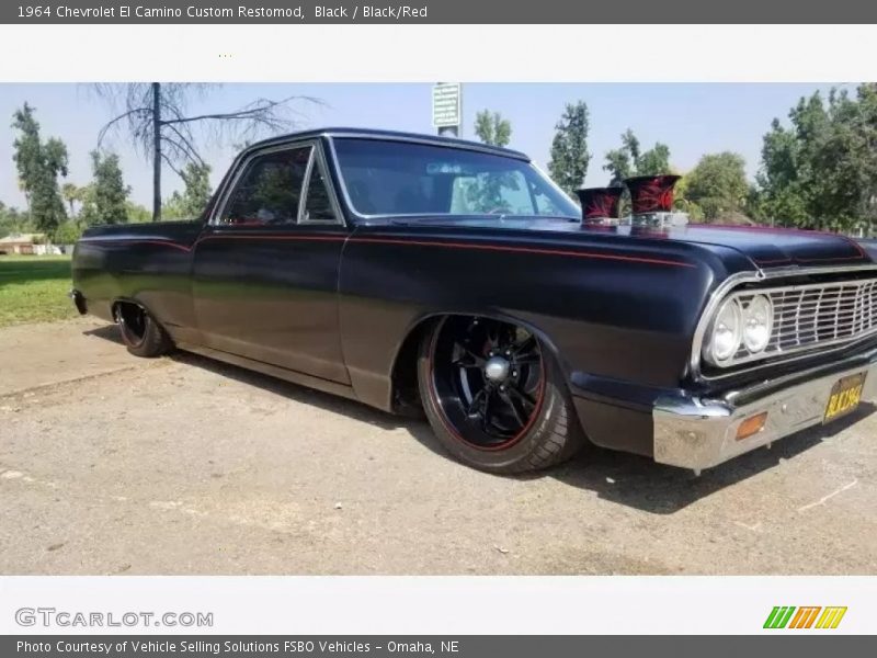 Black / Black/Red 1964 Chevrolet El Camino Custom Restomod