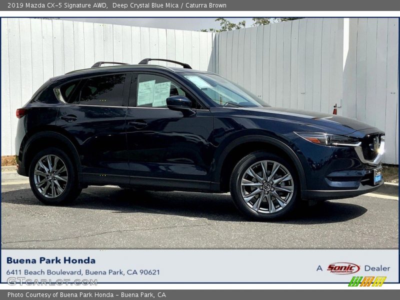 Deep Crystal Blue Mica / Caturra Brown 2019 Mazda CX-5 Signature AWD