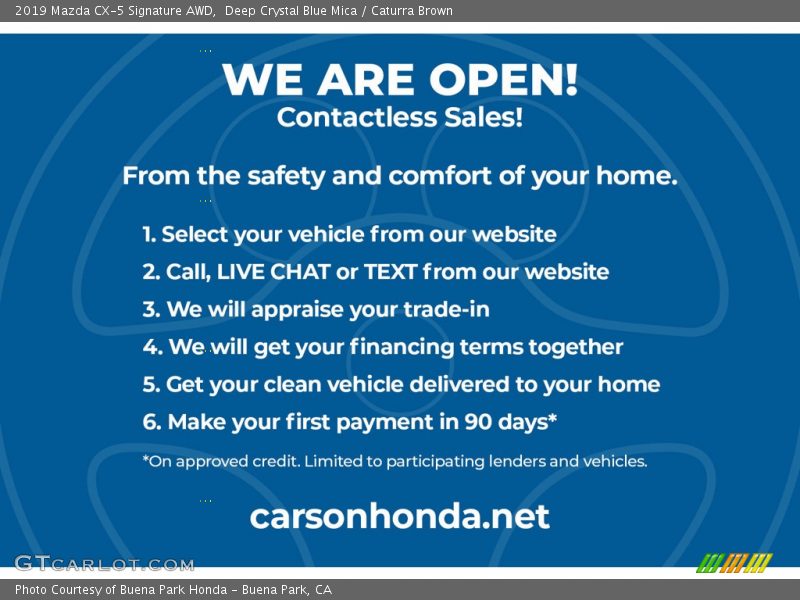 Deep Crystal Blue Mica / Caturra Brown 2019 Mazda CX-5 Signature AWD