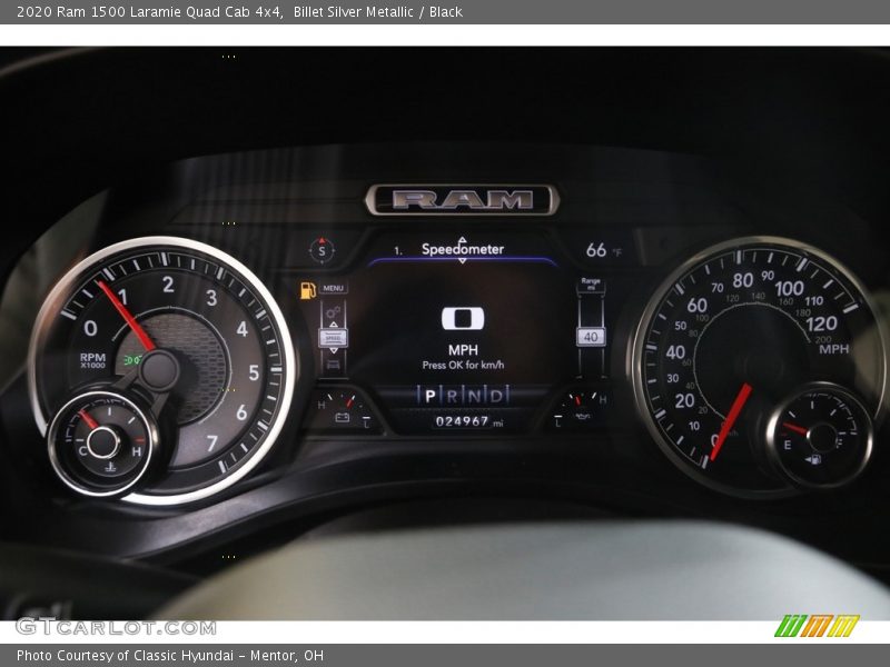 Billet Silver Metallic / Black 2020 Ram 1500 Laramie Quad Cab 4x4