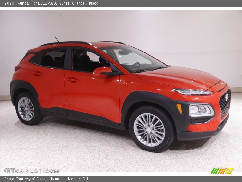 Sunset Orange / Black 2020 Hyundai Kona SEL AWD