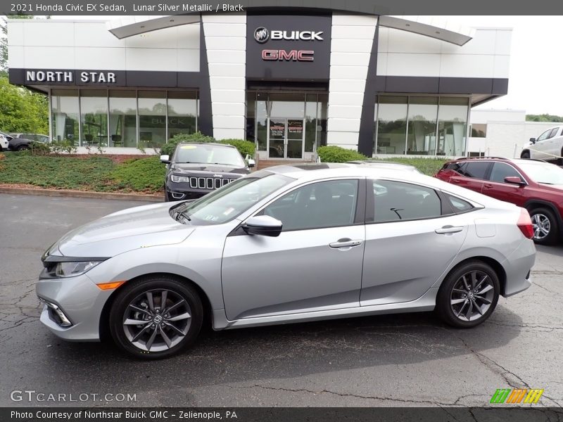 Lunar Silver Metallic / Black 2021 Honda Civic EX Sedan